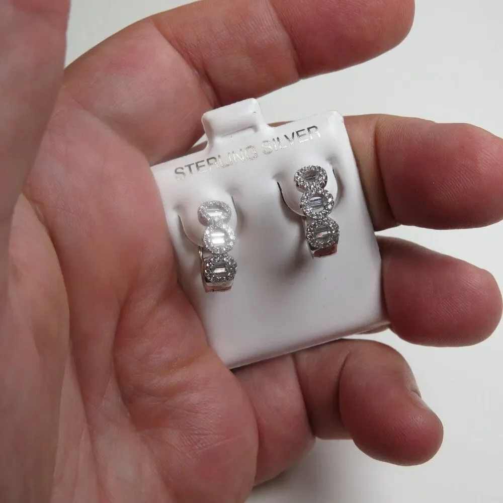 Sterling Silver Earring Hand Crafted Huggies Hoops